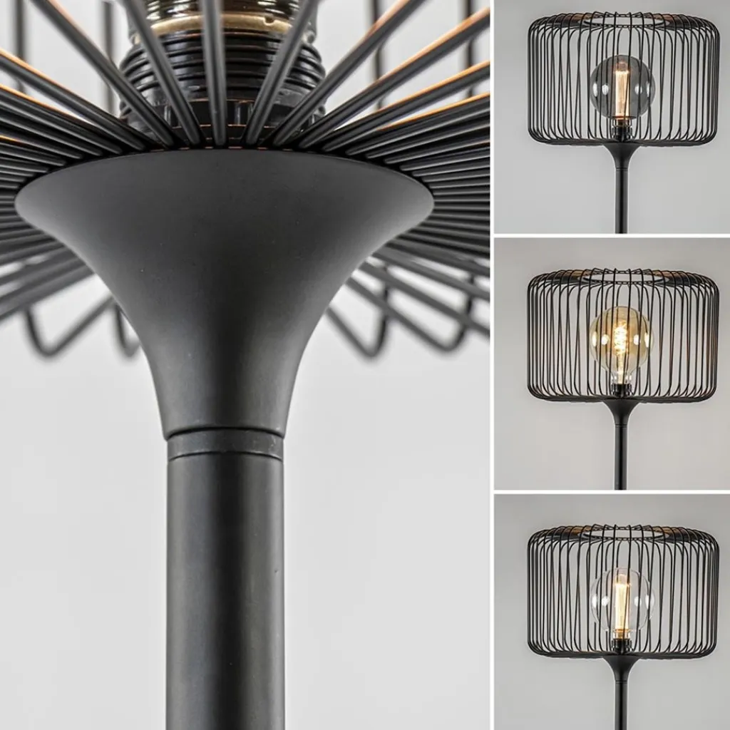 Straluma Scandinavsiche vloerlamp zwart met draadkorf> Vloerlampen|Draadlampen
