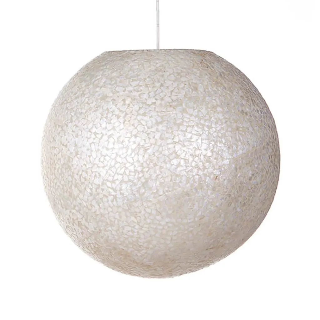 Straluma Schelpen hanglamp bol 40 cm wit/parelmoer> Schelpenlampen|Halverlichting
