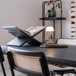 Straluma Sfeervolle tafellamp goud met frosted kapje op batterij><noscript><img width=