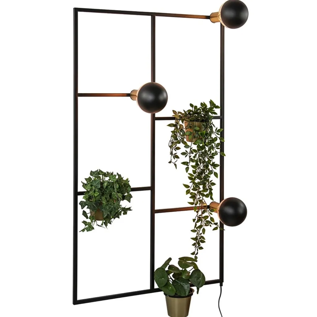 Straluma Sfeervolle wandlamp frame zwart/goud> Wandlampen|Botanische Verlichting