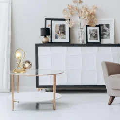 Straluma Sierlijke tafellamp goud met amber en smoke glas><noscript><img width=