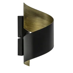 Straluma Sierlijke wandlamp krul zwart met goud> Woonkamerlampen|Slaapkamerlampen