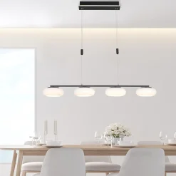 Straluma Smart eettafelhanglamp mat zwart met opaal glas><noscript><img width=