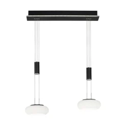 Straluma Smart hanglamp 2-lichts mat zwart met opaal glas dimbaar> Hanglampen|Smart lampen