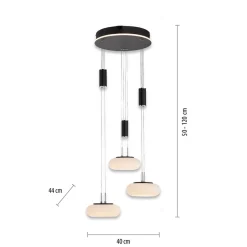 Straluma Smart hanglamp rond 3-lichts dimbaar zwart/opaal><noscript><img width=