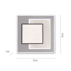 Straluma Smart plafondlamp zwart met grijs vierkant><noscript><img width=