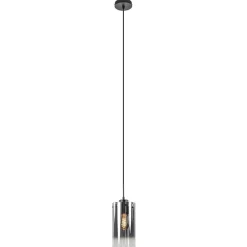 Straluma Smoke glazen hanglamp cilinder met verloop> Keukenverlichting|Hanglampen