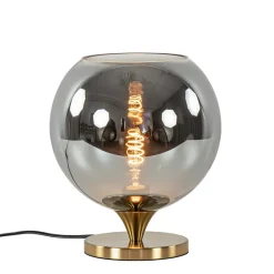 Straluma Smoke glazen tafellamp met gouden voet> Tafellampen|Luxe Verlichting