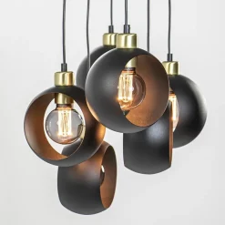 Straluma Speelse 6-lichts hanglamp zwart met goud><noscript><img width=
