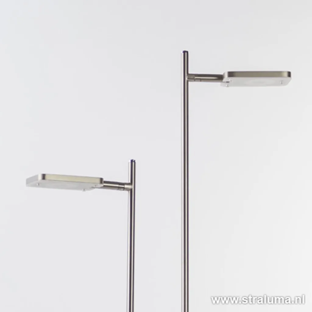 Straluma Staande vloerlamp led 2 lichts staal> Vloerlampen|Leeslampen