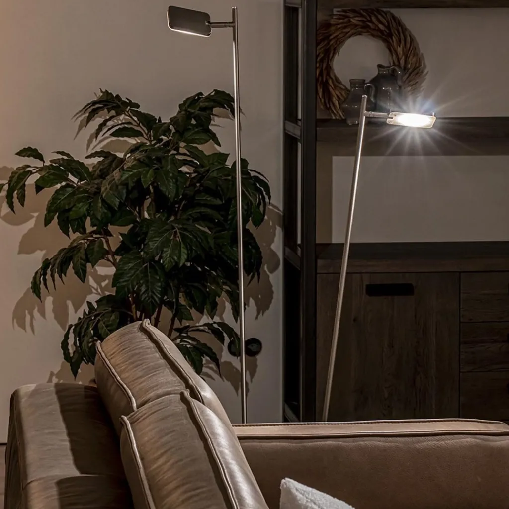 Straluma Staande vloerlamp led 2 lichts staal> Vloerlampen|Leeslampen