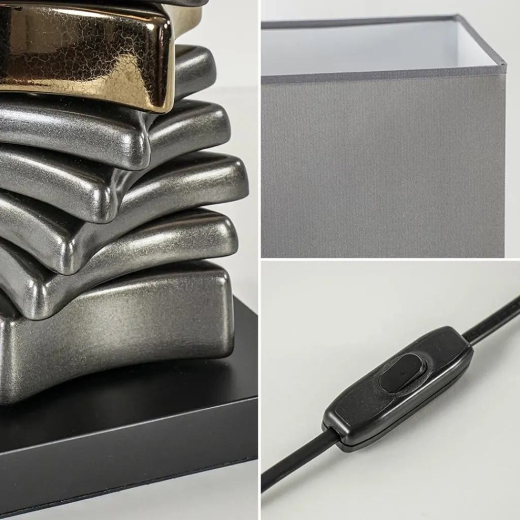 Straluma Stijlvolle tafellamp grijs/goud inclusief kap> Tafellampen|Schemerlampen