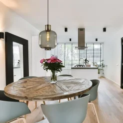 Straluma Stijvolle hanglamp smoke glas met bronzen fitting><noscript><img width=