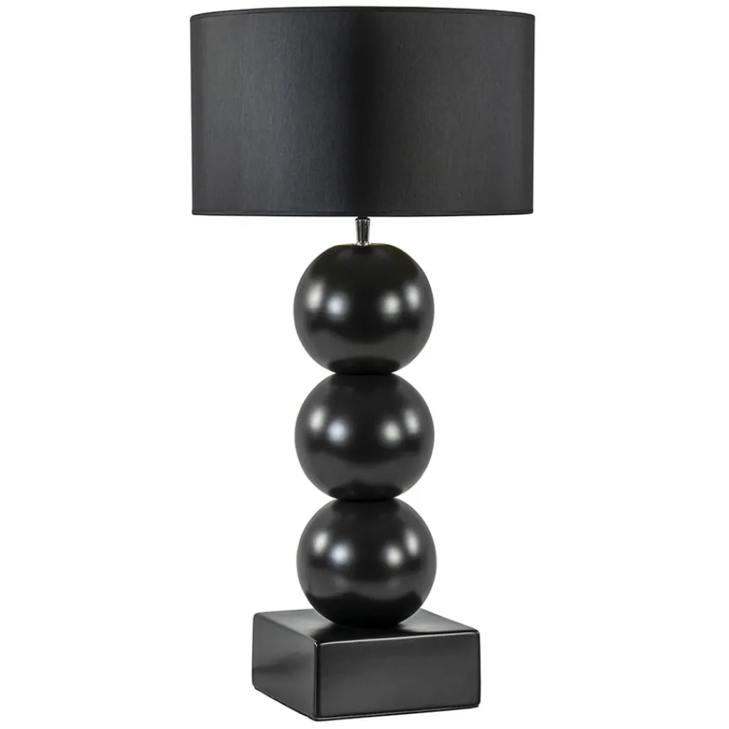 Straluma Stijvolle tafellamp keramiek zwart met kap zwart/goud> Tafellampen|Schemerlampen