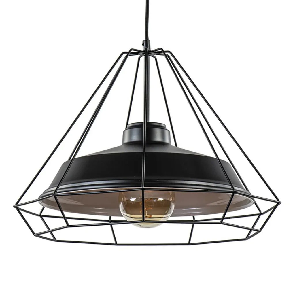 Straluma Stoere hanglamp industrieel/Scandinavisch mat zwart> Woonkamerlampen|Slaapkamerlampen