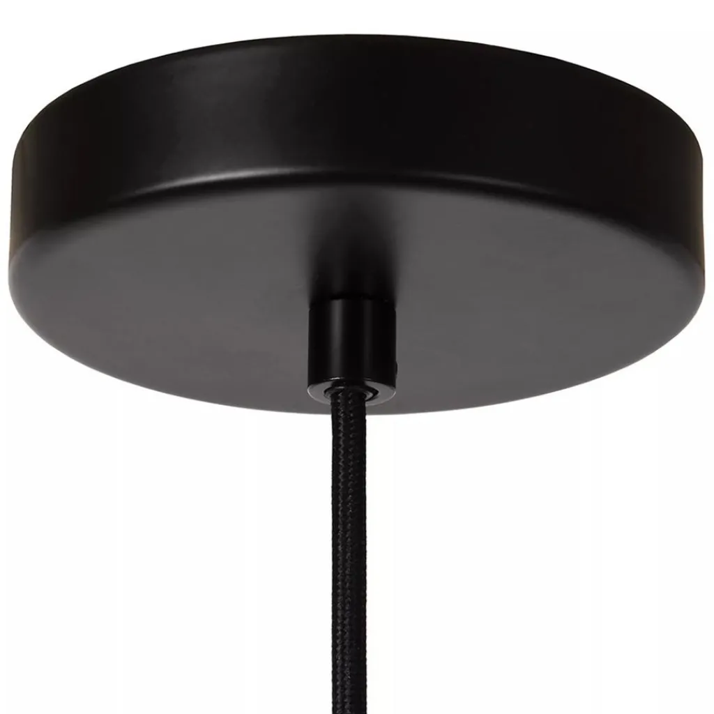 Straluma Stoere hanglamp zwart met mat zwart glas> Eetkamerverlichting|Hanglampen