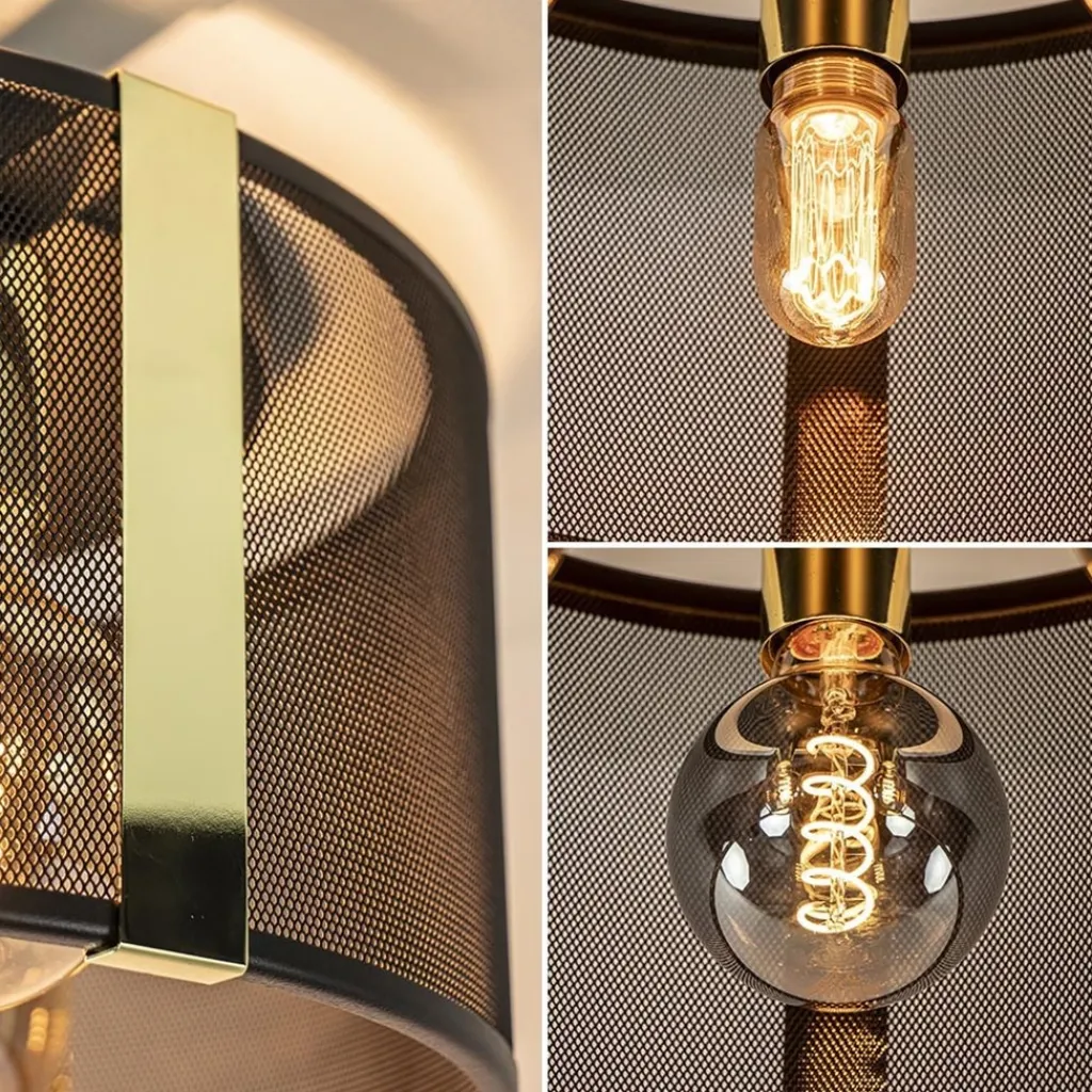 Straluma Stoere plafondlamp zwart met glossy goud> Plafondlampen|Industriële Verlichting