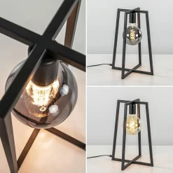 Straluma Stoere zwarte tafellamp frame><noscript><img width=