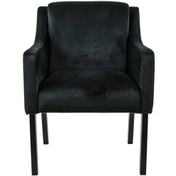 Straluma Stoffen armstoel zwart met zwarte poot> Eetkamerstoelen