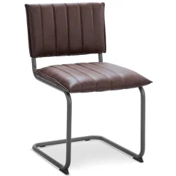 Straluma Stoffen eetkamerstoel bruin met gunmetal onderstel> Eetkamerstoelen