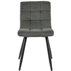 Straluma Stoffen eetkamerstoel grijs met zwarte poot> Eetkamerstoelen