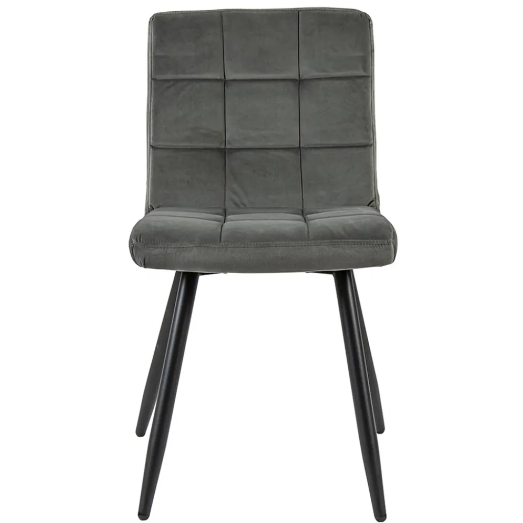 Straluma Stoffen eetkamerstoel grijs met zwarte poot> Eetkamerstoelen