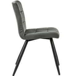 Straluma Stoffen eetkamerstoel grijs met zwarte poot><noscript><img width=