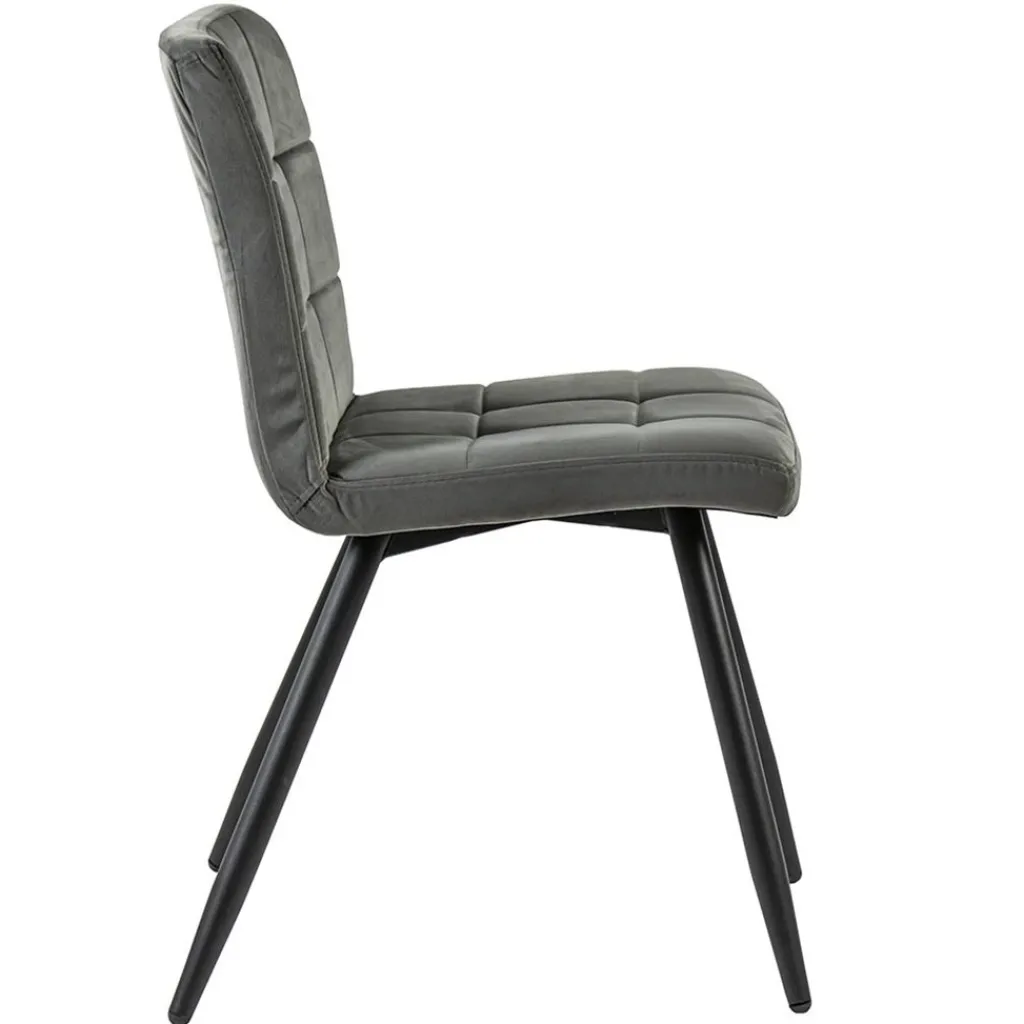 Straluma Stoffen eetkamerstoel grijs met zwarte poot> Eetkamerstoelen