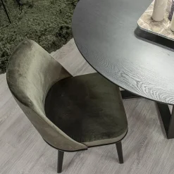 Straluma Stoffen eetkamerstoel groen met zwarte houten poot><noscript><img width=