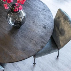 Straluma Stoffen eetkamerstoel met zwarte poot en wieltjes><noscript><img width=