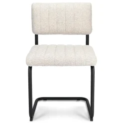 Straluma Stoffen eetkamerstoel met zwart metalen frame> Eetkamerstoelen