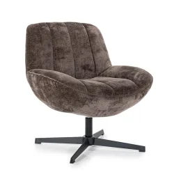 Straluma Stoffen fauteuil Derby bruin draaibaar> Fauteuils