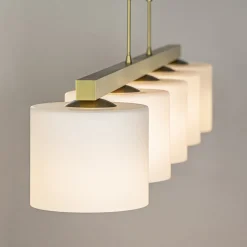 Straluma Strak klassieke hanglamp goud met mat wit glas><noscript><img width=