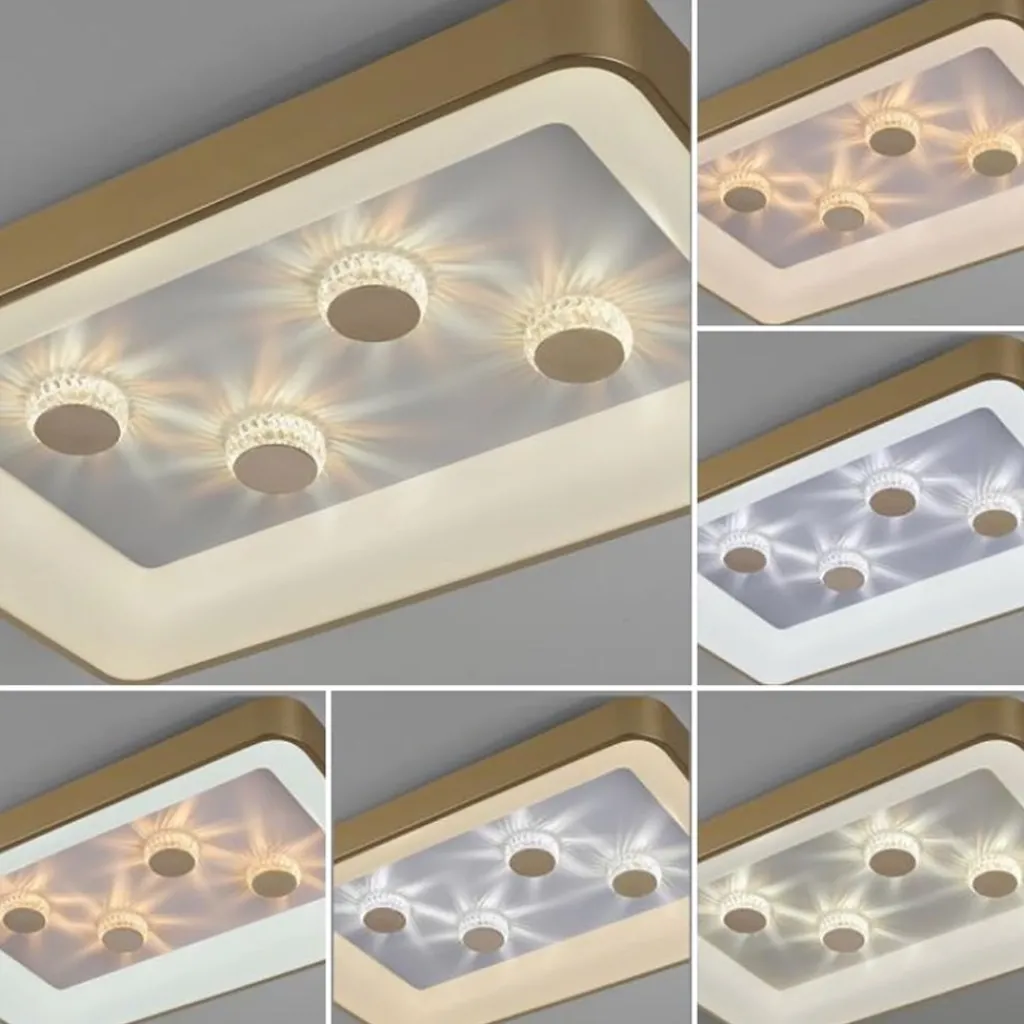 Straluma Strak klassieke LED plafondlamp goud met kristaleffect> Plafondlampen|Wandlampen