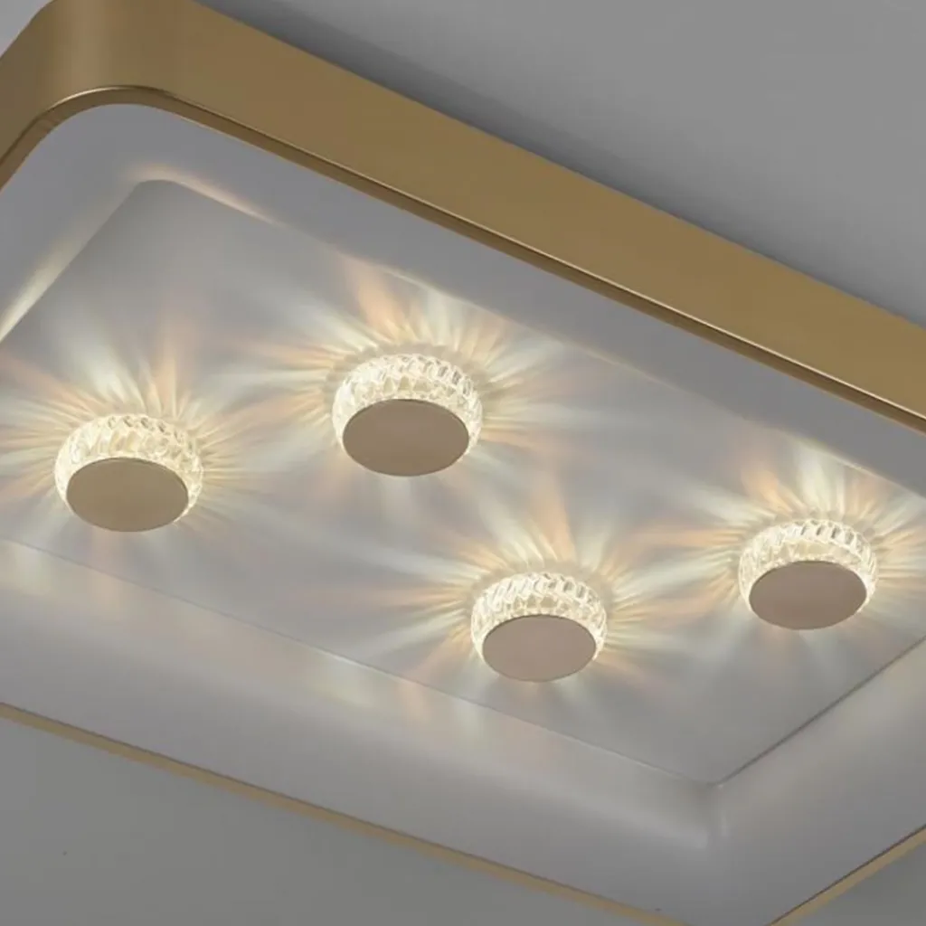 Straluma Strak klassieke LED plafondlamp goud met kristaleffect> Plafondlampen|Wandlampen