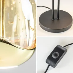 Straluma Strak klassieke LED tafellamp egg zwart met goud><noscript><img width=