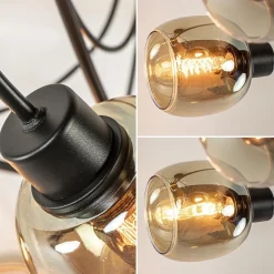 Straluma Strak klassieke 5-lichts plafondlamp met smoke glazen kappen><noscript><img width=