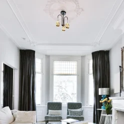 Straluma Strak klassieke plafondlamp egg goud met zwart><noscript><img width=