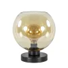 Straluma Strak klassieke tafellamp zwart met amber glas> Tafellampen|Klassieke Verlichting