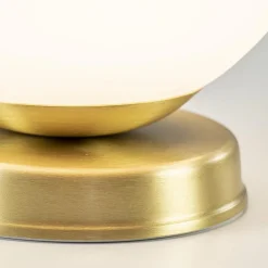 Straluma Strak klassieke tafellamp witte glazen bol met goud><noscript><img width=