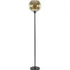 Straluma Strak klassieke vloerlamp zwart met amber glas 30 cm> Vloerlampen|Klassieke Verlichting