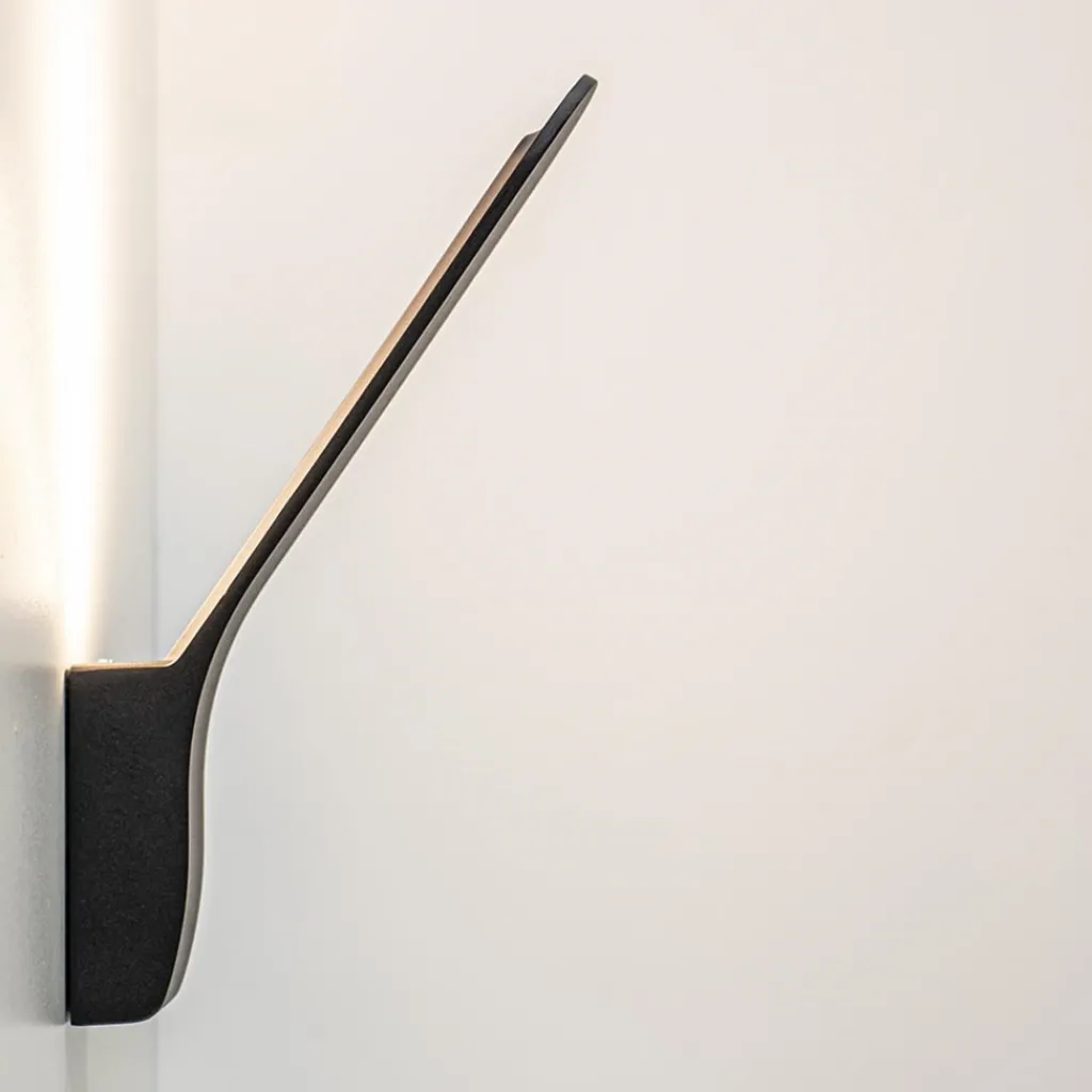 Straluma Strakke design LED buitenlamp zwart wand> Wandlampen|Buitenlampen