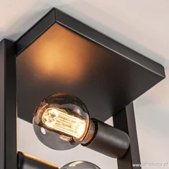 Straluma Strakke zwarte plafonnière metaal Frame><noscript><img width=