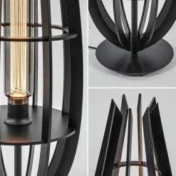 Straluma Tafellamp / vloerlamp mat zwart hout><noscript><img width=