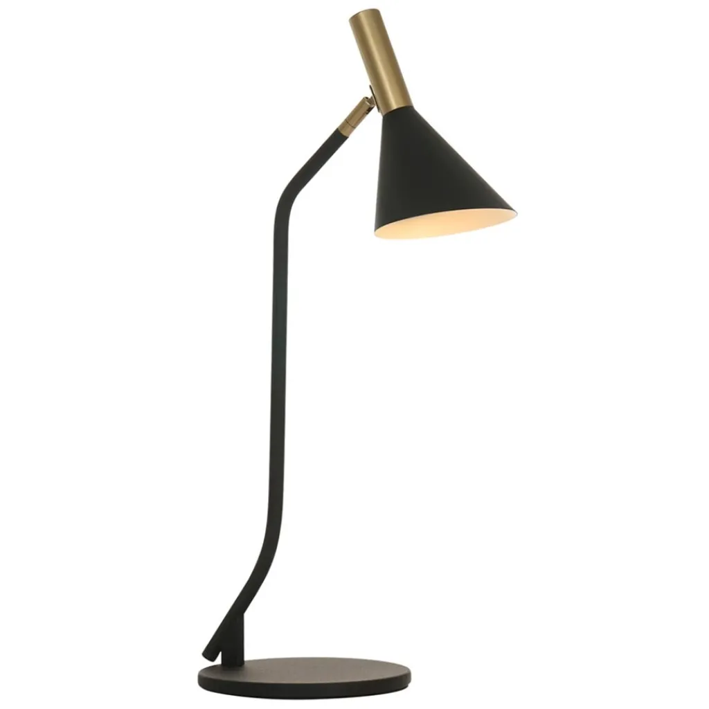Straluma Tafellamp Anne's choice mat zwart met goud> Tafellampen|Bureaulampen