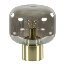 Straluma Tafellamp Arturan brons met smoke glazen kap> Light and Living|Woonkamerlampen