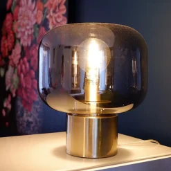 Straluma Tafellamp Arturan brons met smoke glazen kap><noscript><img width=