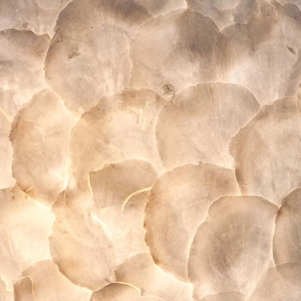 Straluma Tafellamp ball 30 cm rond creme schelpen> Schelpenlampen|Woonkamerlampen