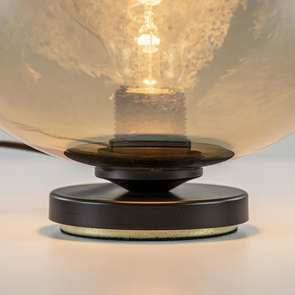 Straluma Tafellamp Bella zwart + smoke glas 30cm> Tafellampen|Luxe Verlichting