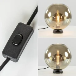 Straluma Tafellamp Bella zwart + smoke glas 30cm><noscript><img width=